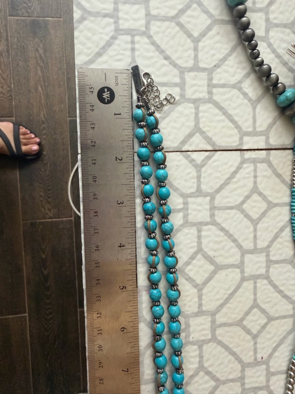 Turquoise Beaded Necklace - Blue Stone Strand